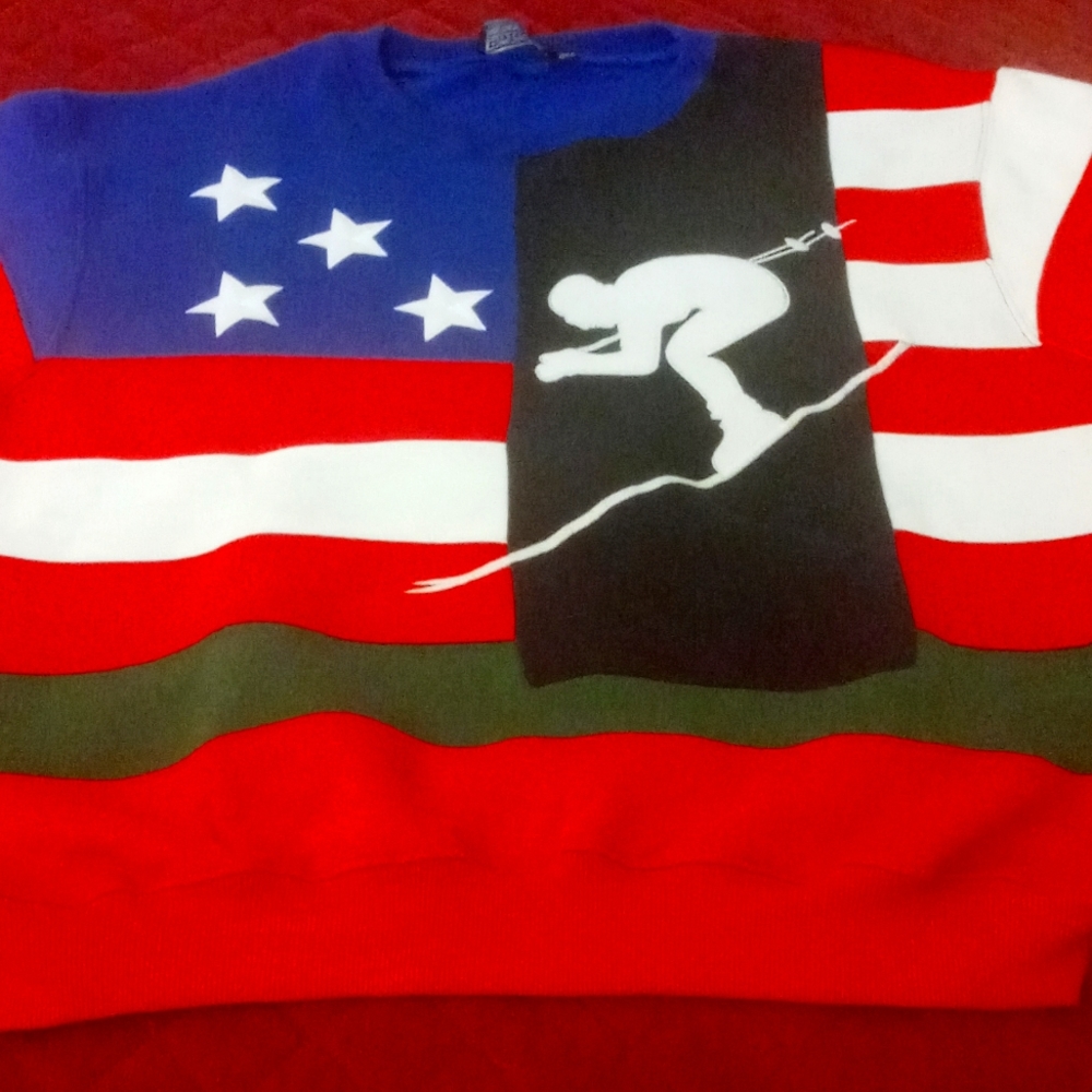 Ralph Lauren ski sweat shirt custom vintage 80s suicide ski
